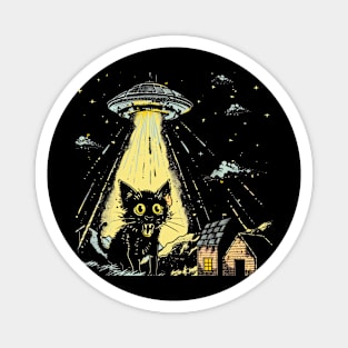 Shocked Cat and UFO Invasion Magnet